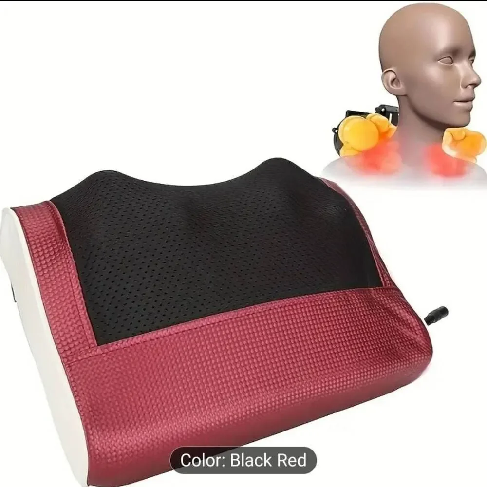 Ergonomic electric massage pillow with heat multifunctional